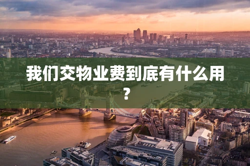 我们交物业费到底有什么用？