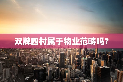 双牌四村属于物业范畴吗？