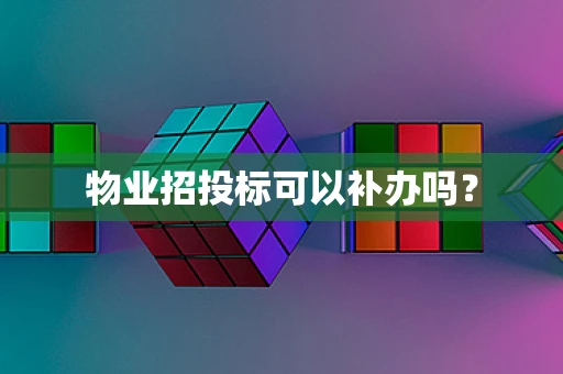 物业招投标可以补办吗？
