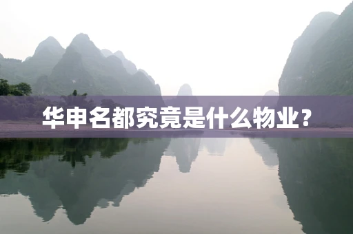 华申名都究竟是什么物业？
