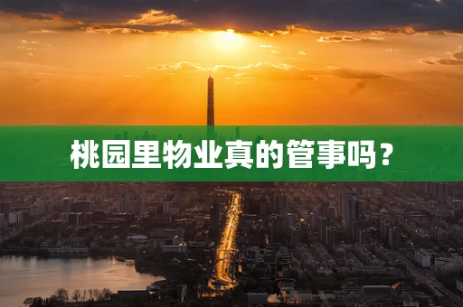 桃园里物业真的管事吗？