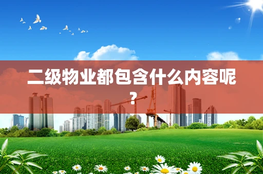 二级物业都包含什么内容呢？