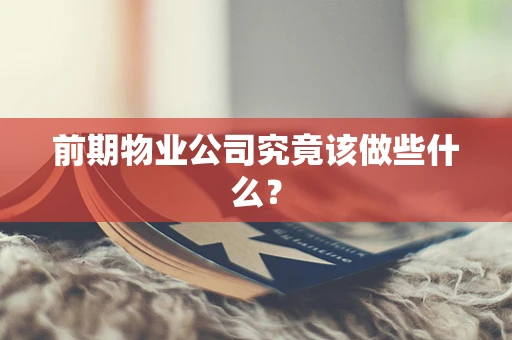 前期物业公司究竟该做些什么？