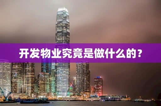 开发物业究竟是做什么的？