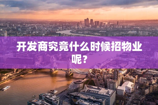 开发商究竟什么时候招物业呢？