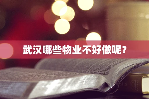 武汉哪些物业不好做呢？
