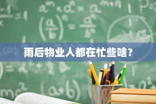 雨后物业人都在忙些啥？