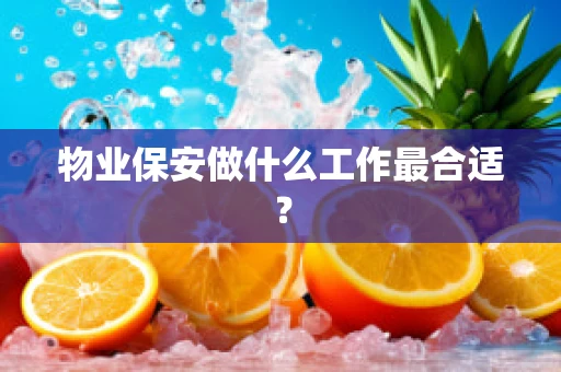 物业保安做什么工作最合适？