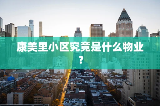康美里小区究竟是什么物业？