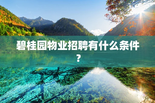 碧桂园物业招聘有什么条件？