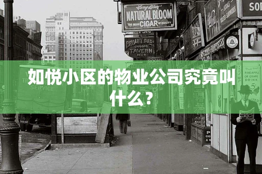 如悦小区的物业公司究竟叫什么？