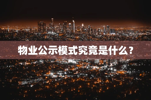 物业公示模式究竟是什么？