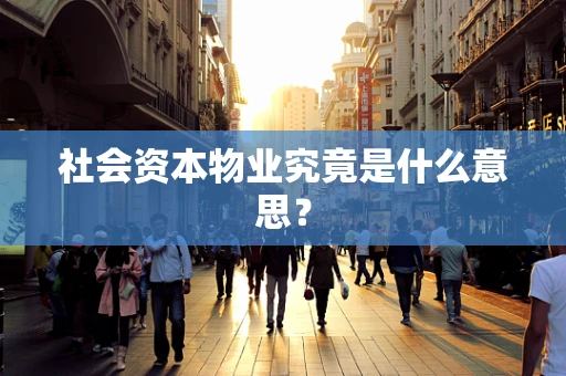 社会资本物业究竟是什么意思？