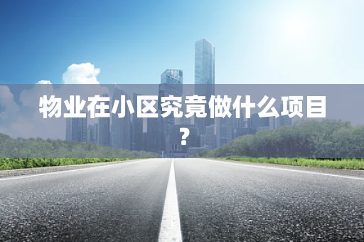 物业在小区究竟做什么项目？