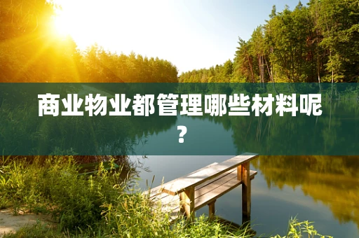 商业物业都管理哪些材料呢？