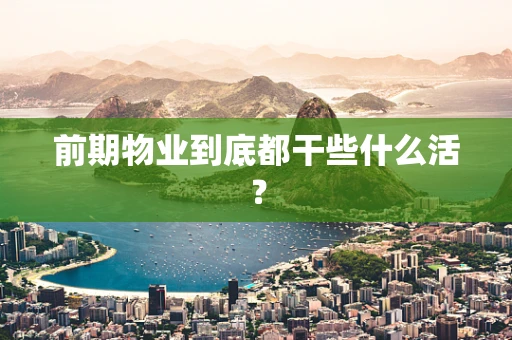 前期物业到底都干些什么活？