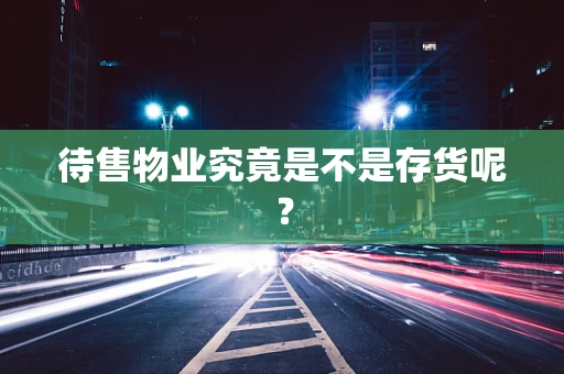 待售物业究竟是不是存货呢？