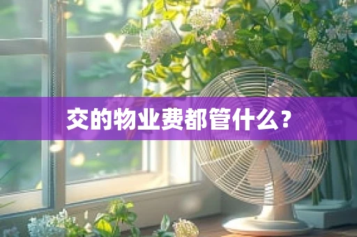 交的物业费都管什么？
