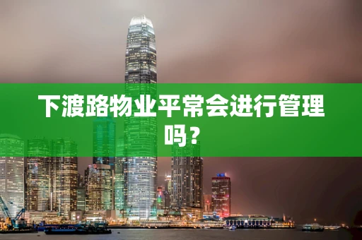 下渡路物业平常会进行管理吗？