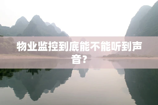 物业监控到底能不能听到声音？