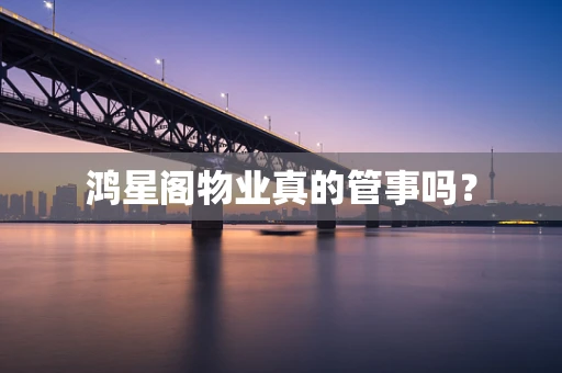 鸿星阁物业真的管事吗？