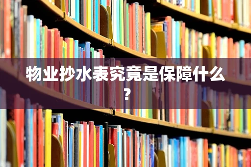 物业抄水表究竟是保障什么？