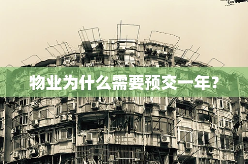 物业为什么需要预交一年？
