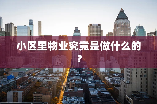 小区里物业究竟是做什么的？
