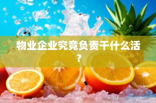 物业企业究竟负责干什么活？