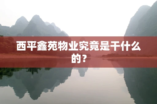 西平鑫苑物业究竟是干什么的？