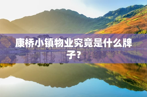 康桥小镇物业究竟是什么牌子？