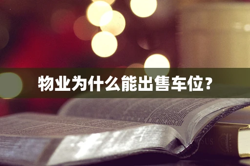 物业为什么能出售车位？