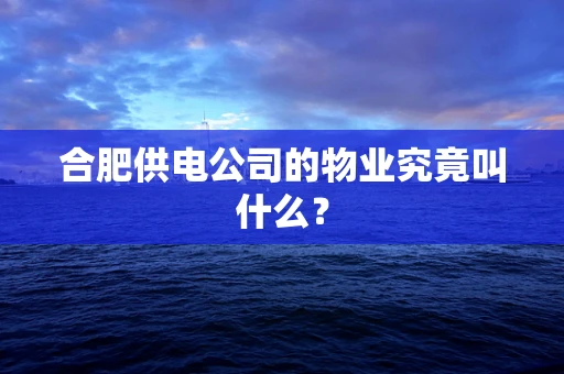 合肥供电公司的物业究竟叫什么？