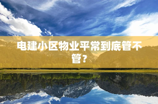 电建小区物业平常到底管不管？