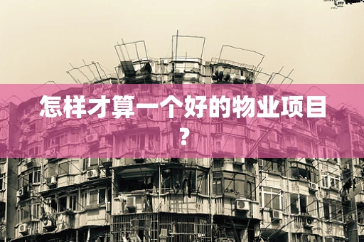 怎样才算一个好的物业项目？