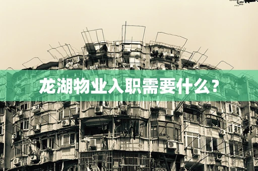 龙湖物业入职需要什么？