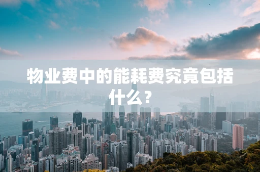 物业费中的能耗费究竟包括什么？
