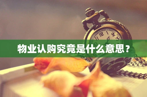 物业认购究竟是什么意思？