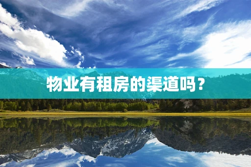 物业有租房的渠道吗？