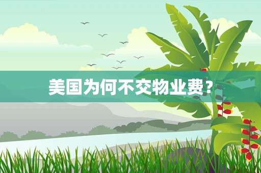 美国为何不交物业费？