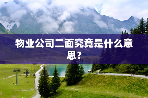 物业公司二面究竟是什么意思？