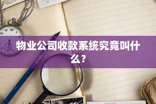 物业公司收款系统究竟叫什么？