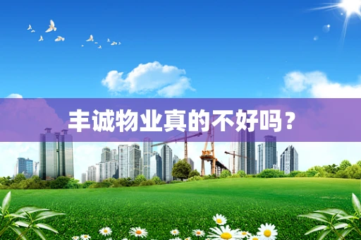 丰诚物业真的不好吗？