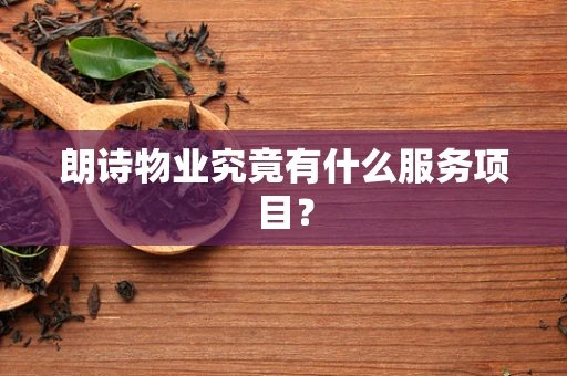 朗诗物业究竟有什么服务项目？