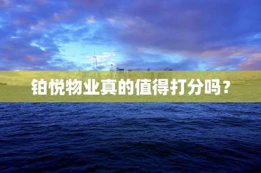 铂悦物业真的值得打分吗？