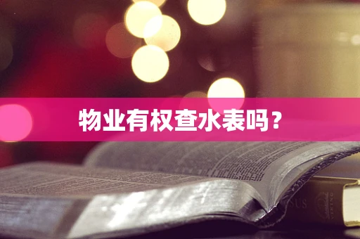 物业有权查水表吗？